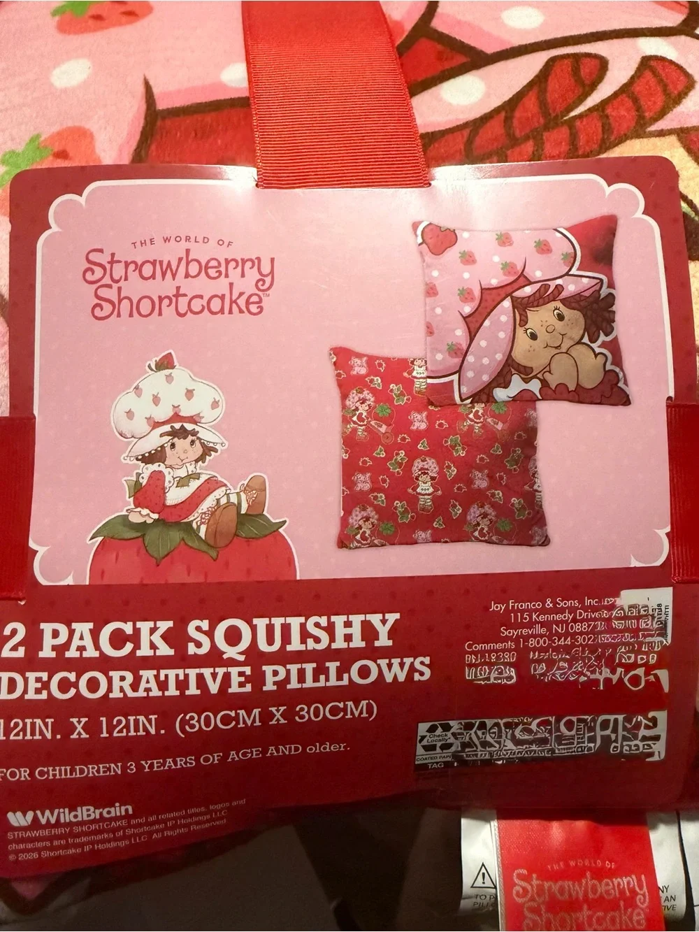 Strawberry Shortcake Pink Decorative Squishy Pillow - 2 Pack